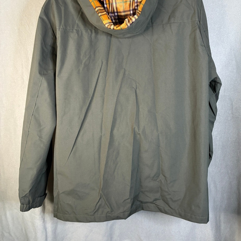 Loveoilife LDTNOR Olive Green Hooded Field Jacket Plaid Lining XXL Reflective - Picture 14 of 16